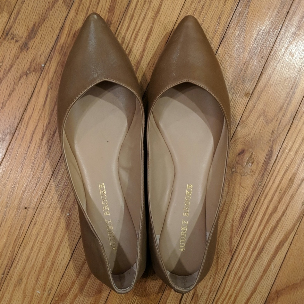 Audrey Brooke Brown Pointed Flats Size 7